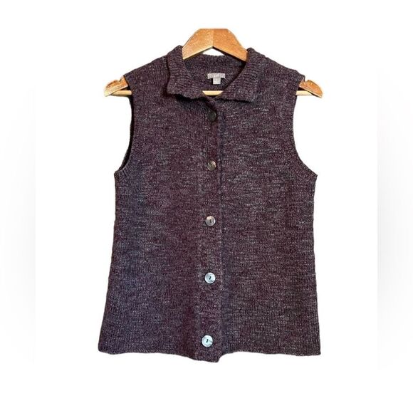 J. Jill wool & alpaca blend purple vest - Picture 1 of 10